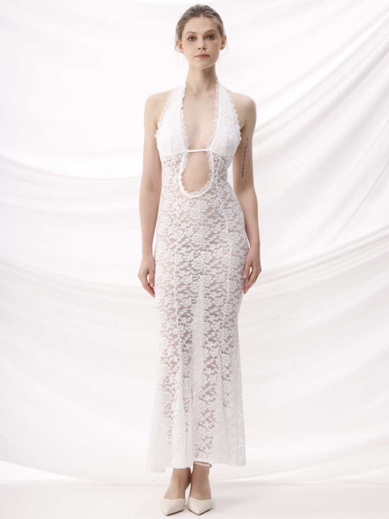 Karlita white lace halter maxi dress, La Libre SS26 collection cover